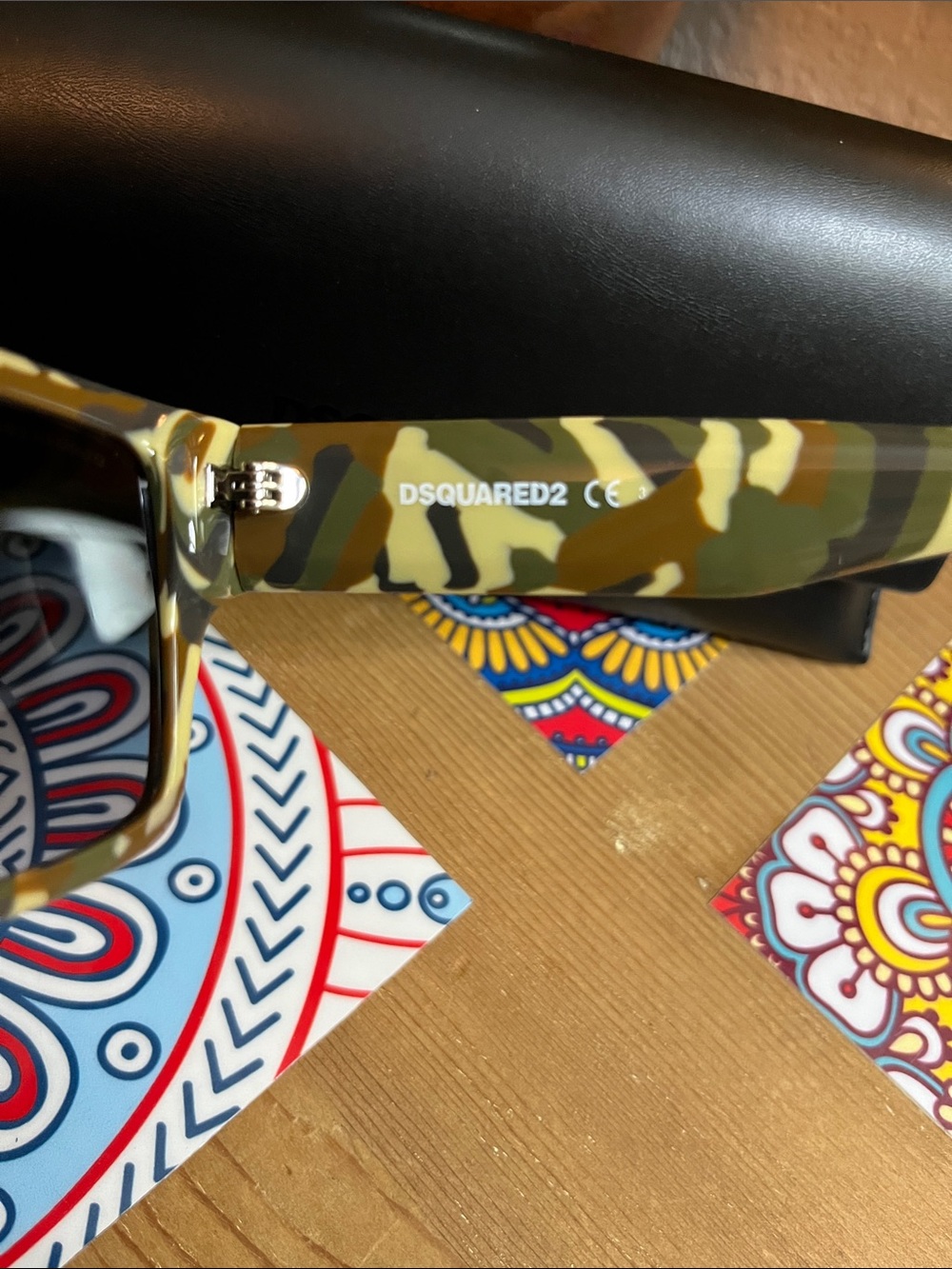 NWT DSQUARED2 Camo Square Sunglasses - Beige & Brown - Picture 4 of 11